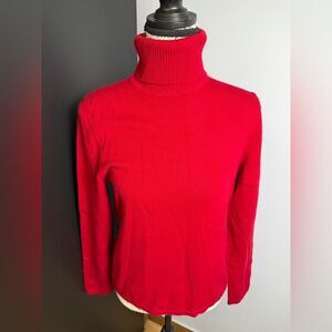 Only Mine Cashmere Women's Red Turtleneck Sweater Size M